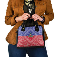 Haiti Paisley Shoulder Handbag Haitian Flag Bandana Style - Wonder Print Shop