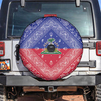 Haiti Paisley Spare Tire Cover Haitian Flag Bandana Style - Wonder Print Shop