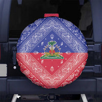 Haiti Paisley Spare Tire Cover Haitian Flag Bandana Style - Wonder Print Shop