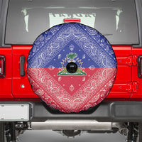 Haiti Paisley Spare Tire Cover Haitian Flag Bandana Style - Wonder Print Shop
