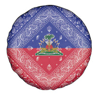 Haiti Paisley Spare Tire Cover Haitian Flag Bandana Style - Wonder Print Shop
