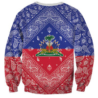 Haiti Paisley Sweatshirt Haitian Flag Bandana Style - Wonder Print Shop