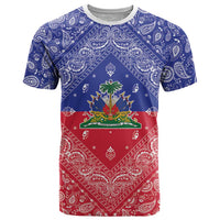 Haiti Paisley T Shirt Haitian Flag Bandana Style - Wonder Print Shop