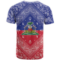 Haiti Paisley T Shirt Haitian Flag Bandana Style - Wonder Print Shop