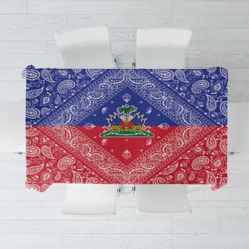 Haiti Paisley Tablecloth Haitian Flag Bandana Style - Wonder Print Shop