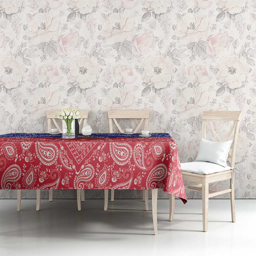 Haiti Paisley Tablecloth Haitian Flag Bandana Style - Wonder Print Shop