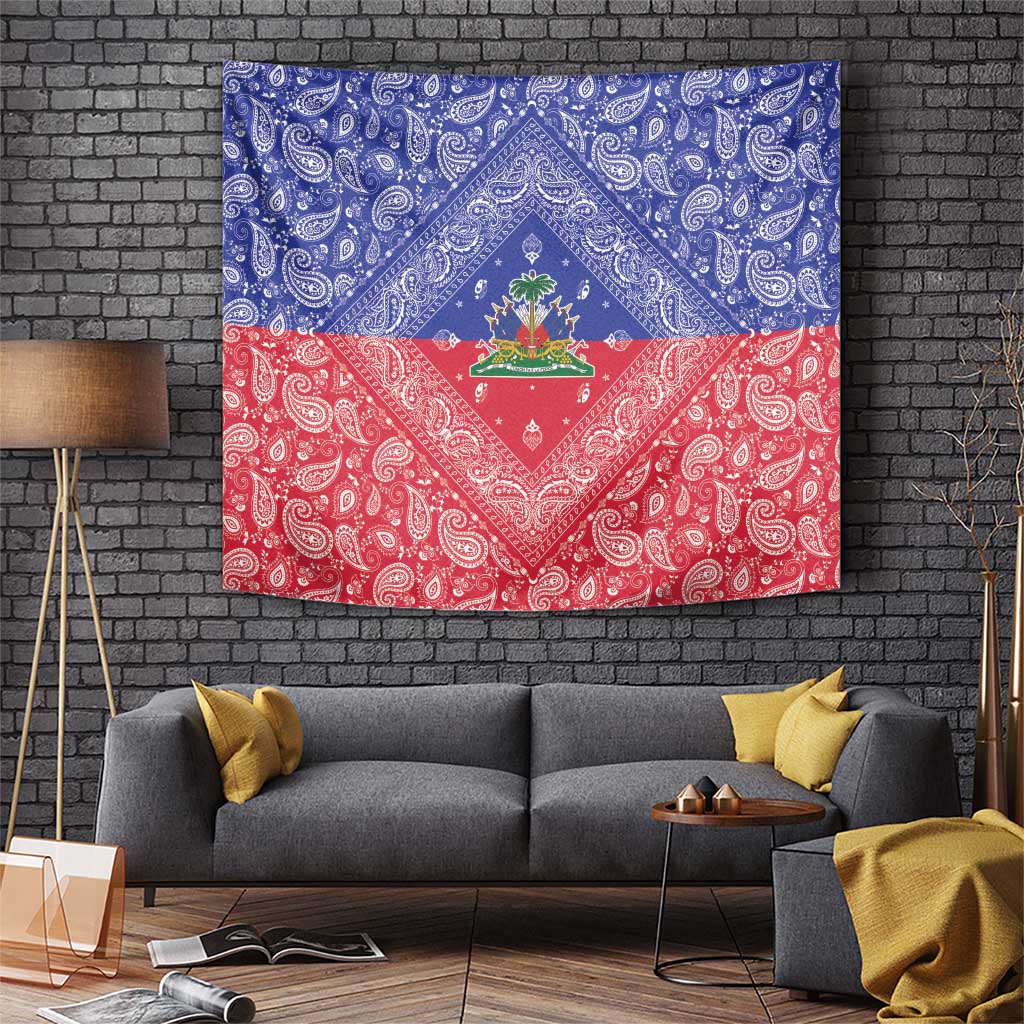 Haiti Paisley Tapestry Haitian Flag Bandana Style - Wonder Print Shop