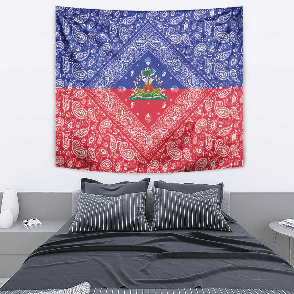 Haiti Paisley Tapestry Haitian Flag Bandana Style - Wonder Print Shop