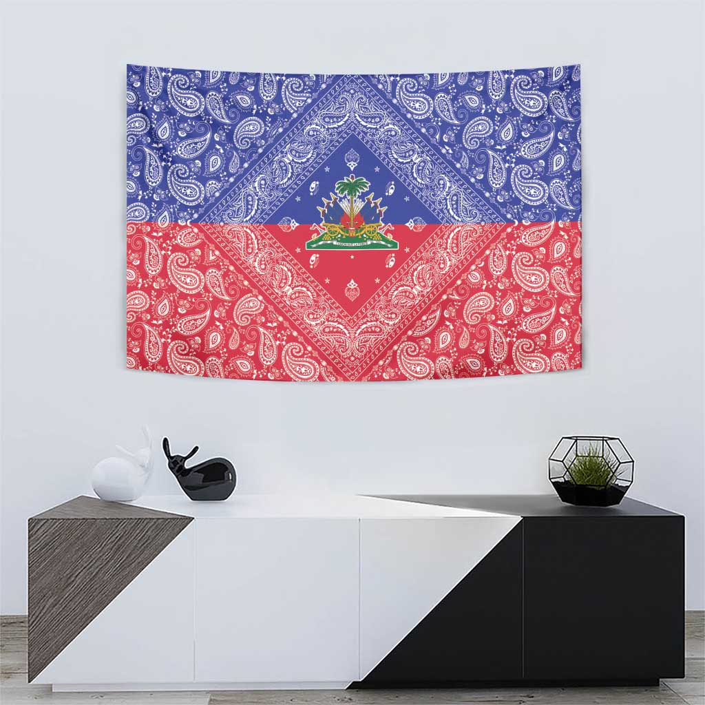 Haiti Paisley Tapestry Haitian Flag Bandana Style - Wonder Print Shop