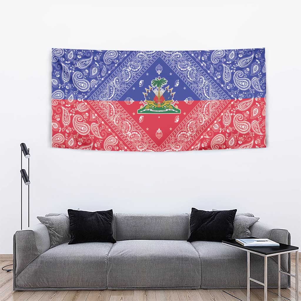 Haiti Paisley Tapestry Haitian Flag Bandana Style - Wonder Print Shop