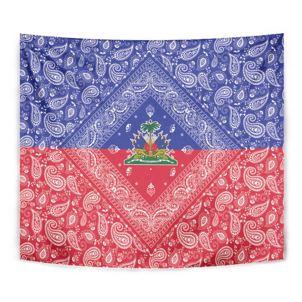 Haiti Paisley Tapestry Haitian Flag Bandana Style - Wonder Print Shop