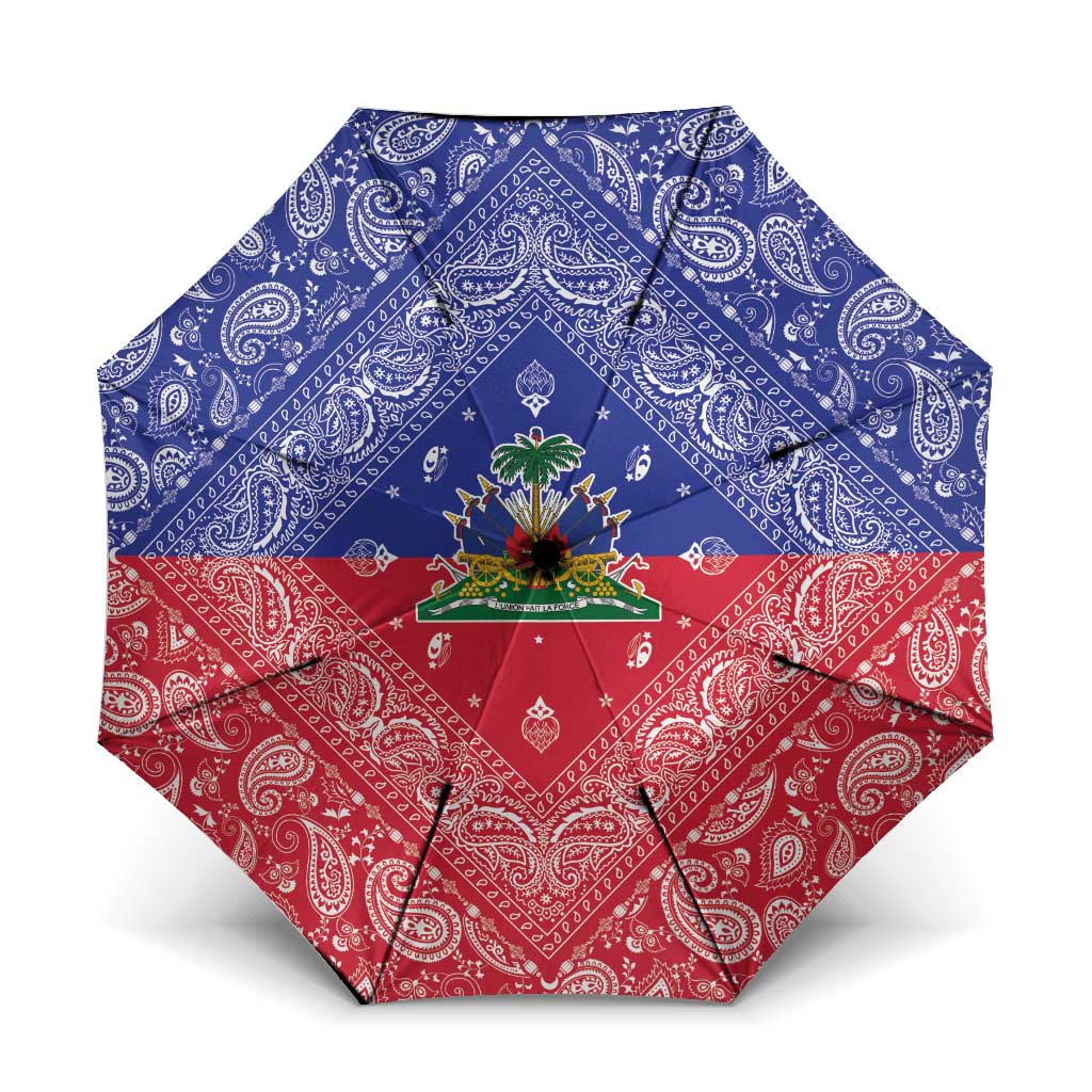 Haiti Paisley Umbrella Haitian Flag Bandana Style - Wonder Print Shop