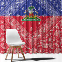 Haiti Paisley Window Curtain Haitian Flag Bandana Style - Wonder Print Shop