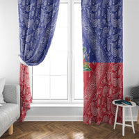 Haiti Paisley Window Curtain Haitian Flag Bandana Style - Wonder Print Shop