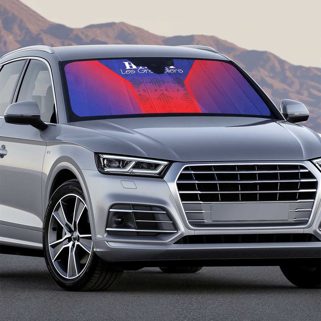 Haiti Football Auto Sun Shade Sporty Style - Wonder Print Shop