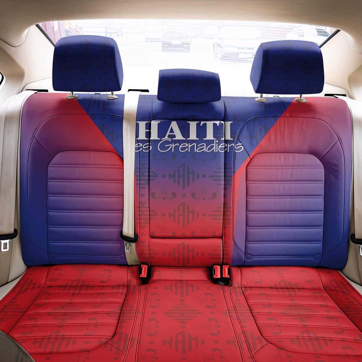 Haiti Football Back Car Seat Cover Sporty Style - Wonder Print Shop