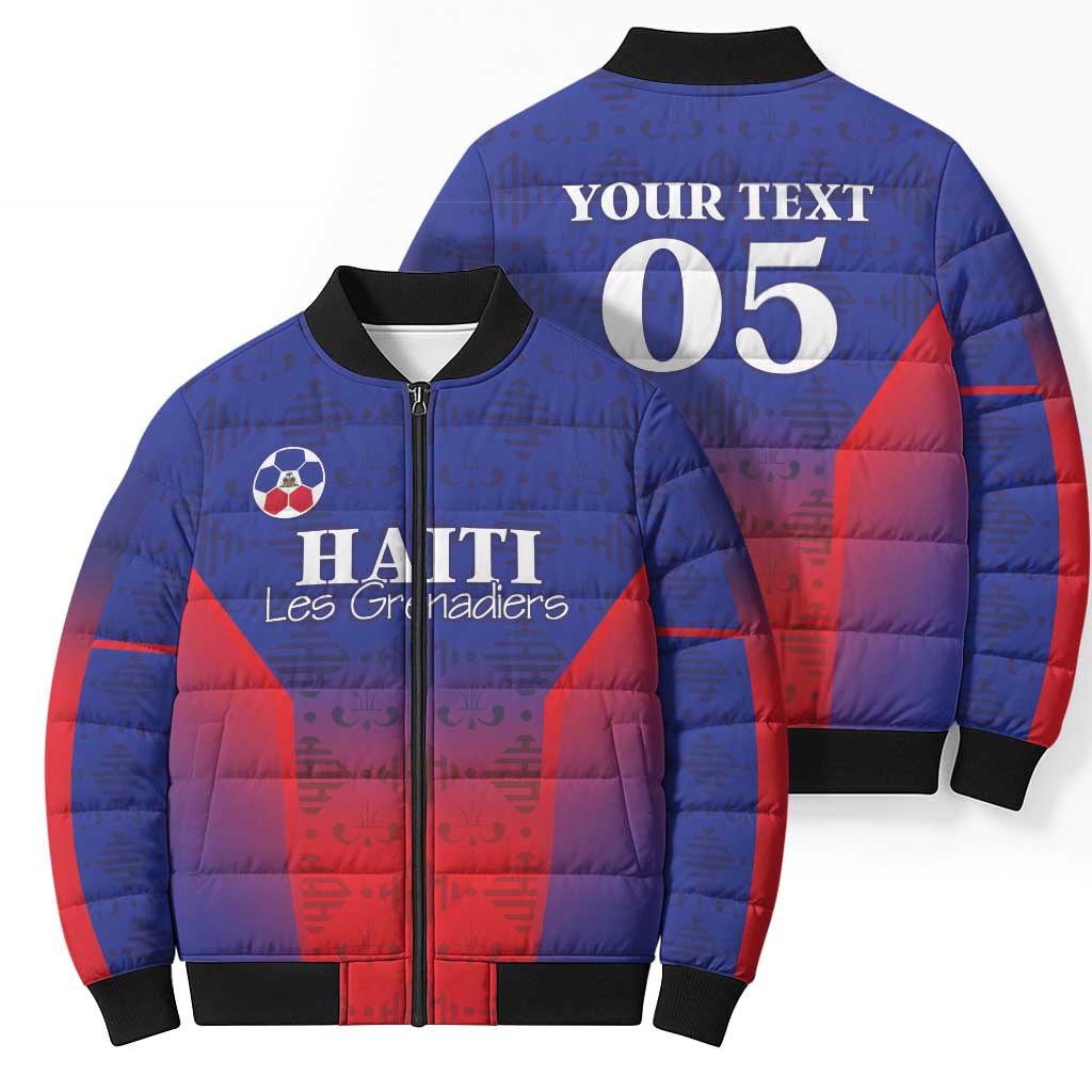 Custom Haiti Football Bomber Puffer Jacket Sporty Style - Wonder Print Shop
