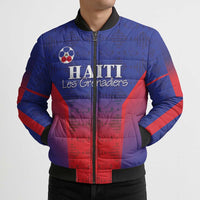 Custom Haiti Football Bomber Puffer Jacket Sporty Style - Wonder Print Shop