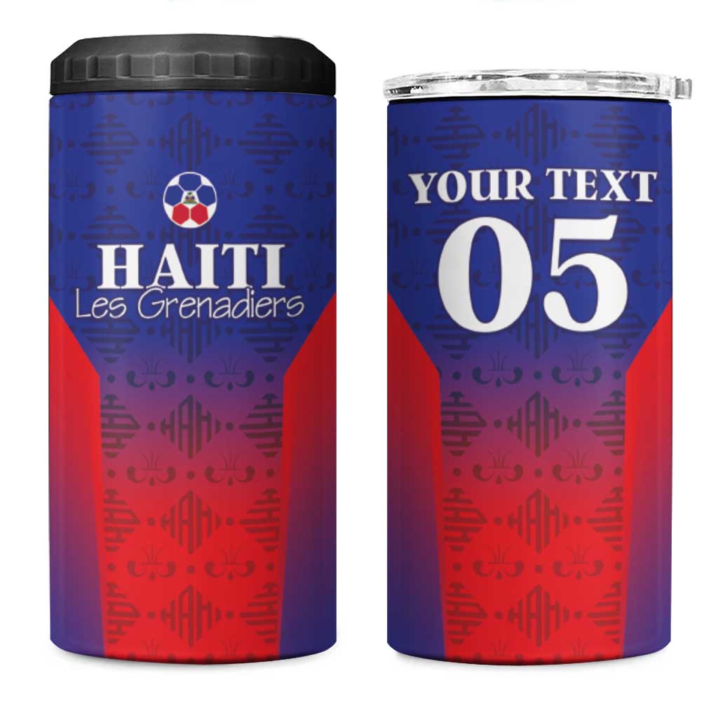 Custom Haiti Football 4 in 1 Can Cooler Tumbler Sporty Style - Wonder Print Shop