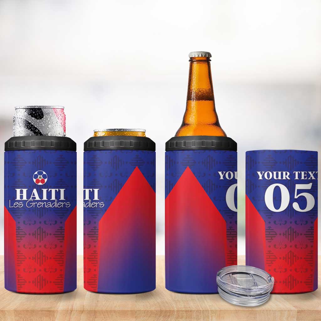 Custom Haiti Football 4 in 1 Can Cooler Tumbler Sporty Style - Wonder Print Shop