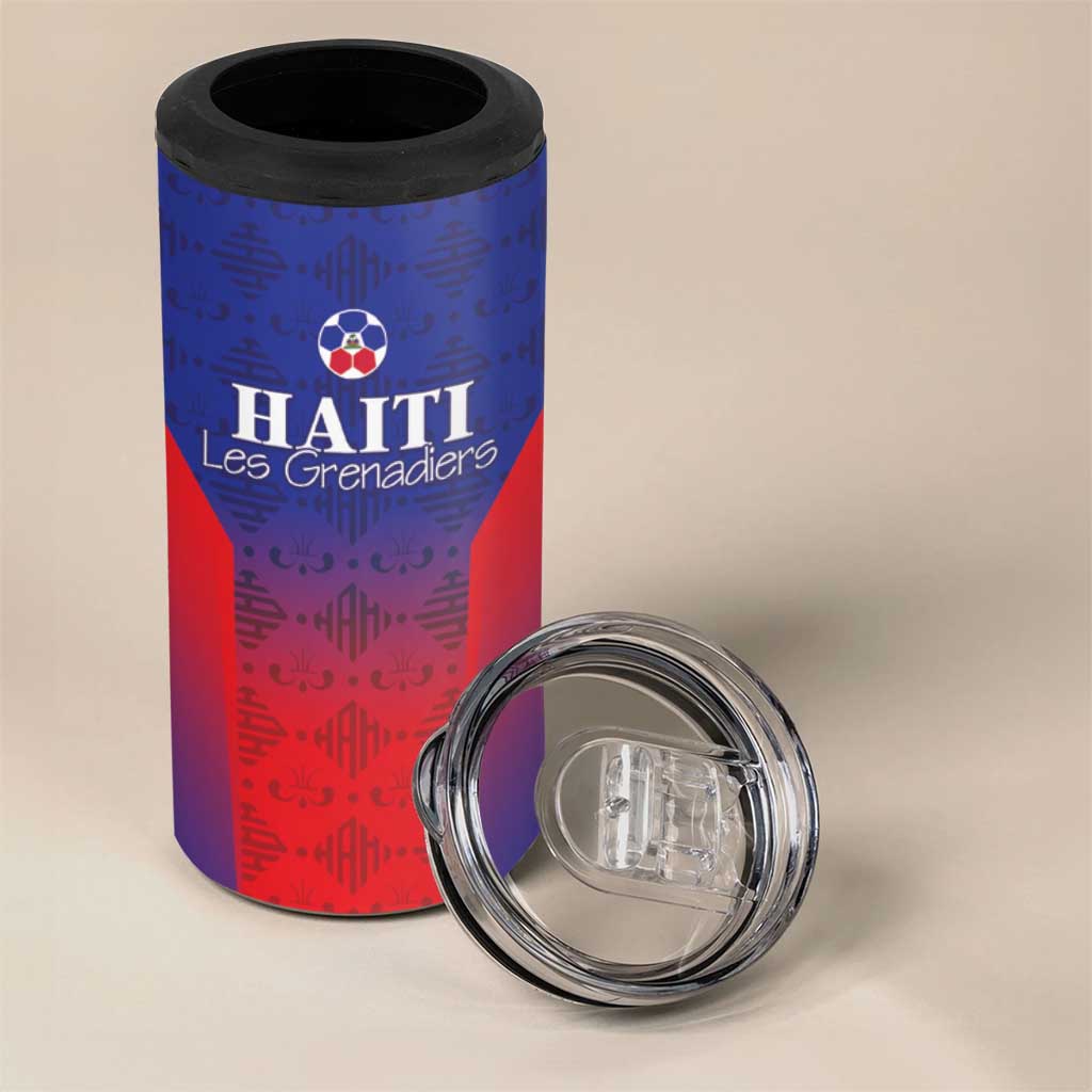 Custom Haiti Football 4 in 1 Can Cooler Tumbler Sporty Style - Wonder Print Shop