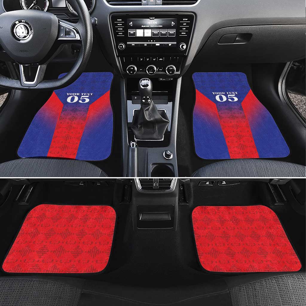 Custom Haiti Football Car Mats Sporty Style - Wonder Print Shop