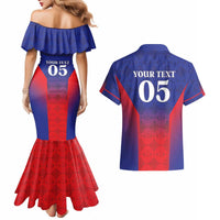Custom Haiti Football Couples Matching Mermaid Dress and Hawaiian Shirt Sporty Style - Wonder Print Shop