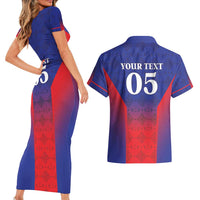 Custom Haiti Football Couples Matching Short Sleeve Bodycon Dress and Hawaiian Shirt Sporty Style - Wonder Print Shop