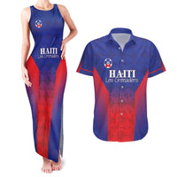 Custom Haiti Football Couples Matching Tank Maxi Dress and Hawaiian Shirt Sporty Style - Wonder Print Shop