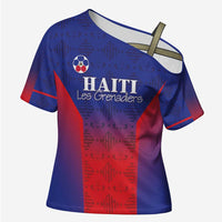 Custom Haiti Football Cross Shoulder Shirt Sporty Style - Wonder Print Shop