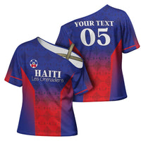 Custom Haiti Football Cross Shoulder Shirt Sporty Style - Wonder Print Shop