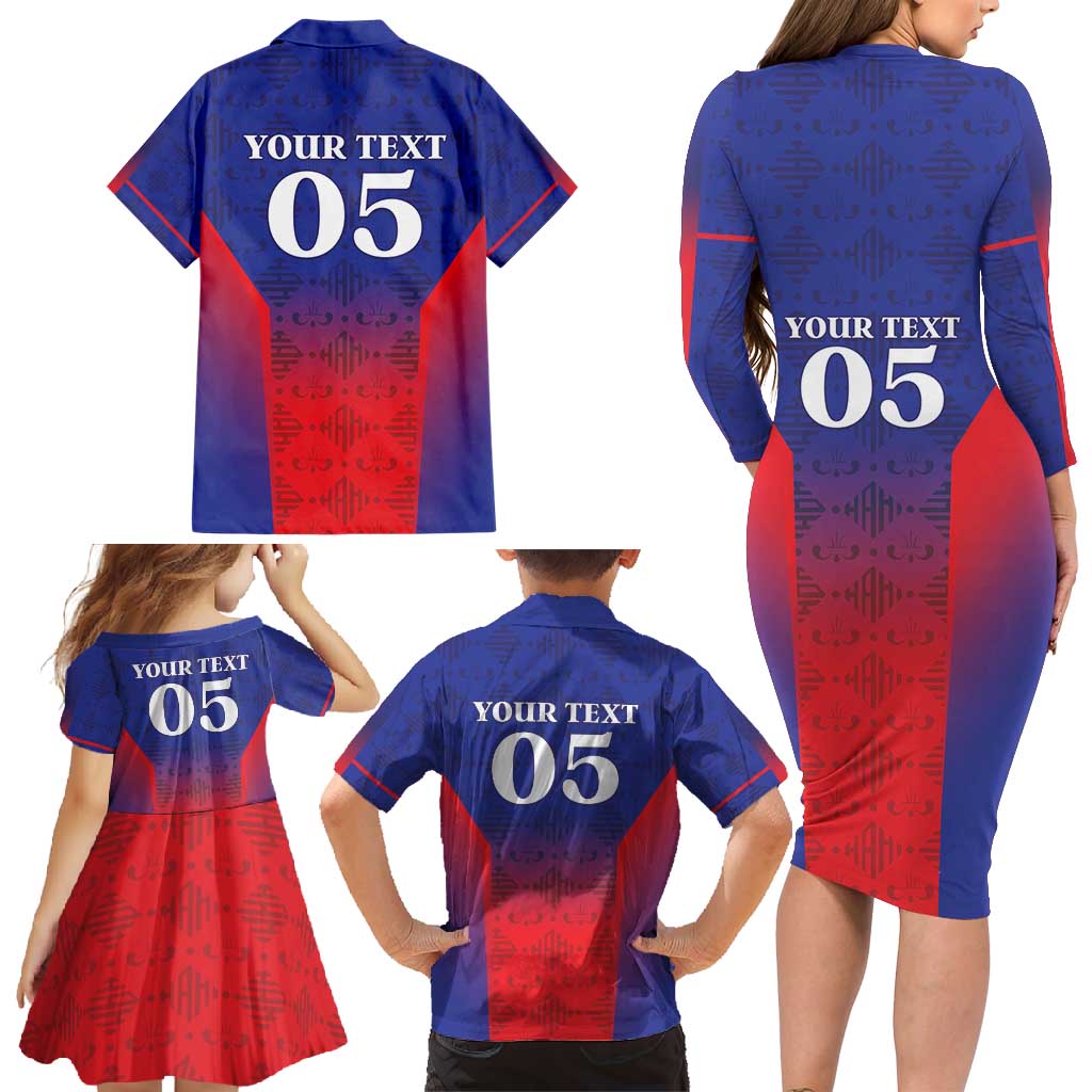 Custom Haiti Football Family Matching Long Sleeve Bodycon Dress and Hawaiian Shirt Sporty Style - Wonder Print Shop