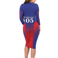 Custom Haiti Football Family Matching Long Sleeve Bodycon Dress and Hawaiian Shirt Sporty Style - Wonder Print Shop