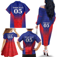 Custom Haiti Football Family Matching Off The Shoulder Long Sleeve Dress and Hawaiian Shirt Sporty Style - Wonder Print Shop