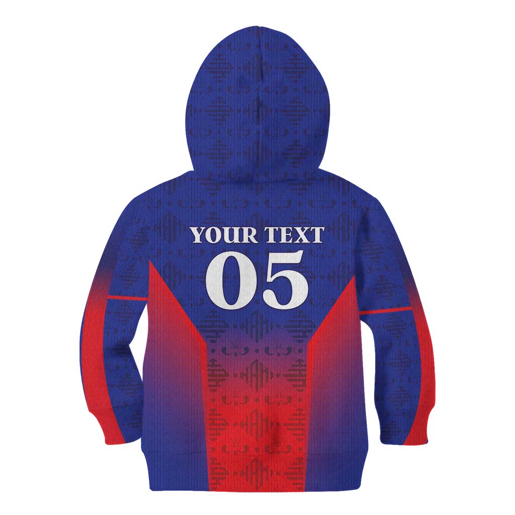 Custom Haiti Football Kid Hoodie Sporty Style - Wonder Print Shop