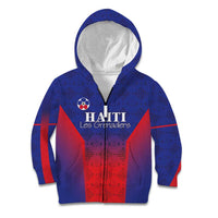 Custom Haiti Football Kid Hoodie Sporty Style - Wonder Print Shop