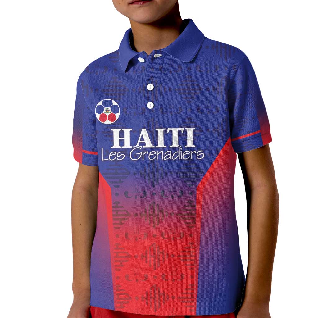 Custom Haiti Football Kid Polo Shirt Sporty Style - Wonder Print Shop
