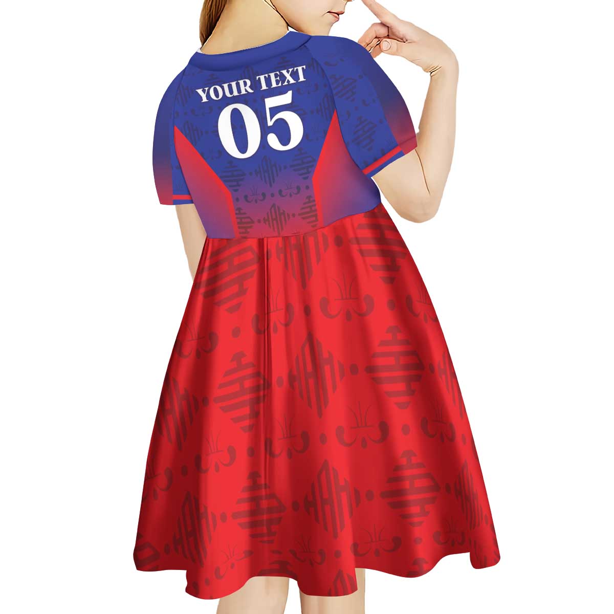 Custom Haiti Football Kid Short Sleeve Dress Sporty Style - Wonder Print Shop