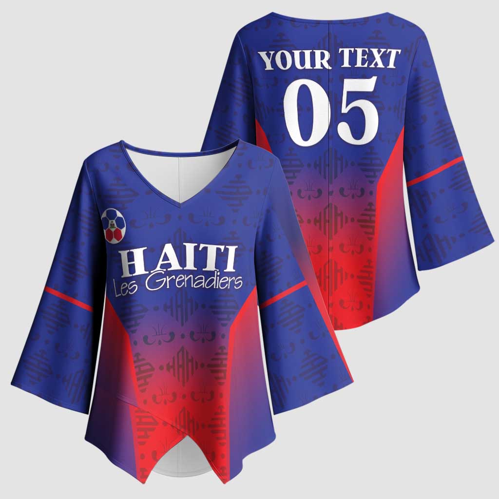 Custom Haiti Football Kimono Sleeve Blouse Sporty Style - Wonder Print Shop