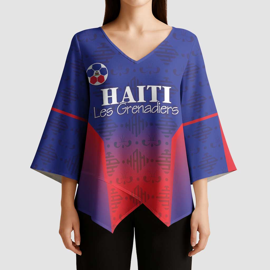 Custom Haiti Football Kimono Sleeve Blouse Sporty Style - Wonder Print Shop