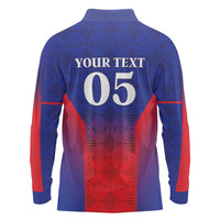 Custom Haiti Football Long Sleeve Polo Shirt Sporty Style - Wonder Print Shop