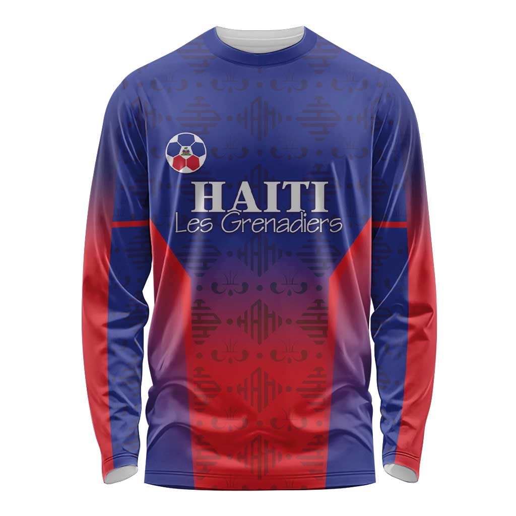 Custom Haiti Football Long Sleeve Shirt Sporty Style - Wonder Print Shop
