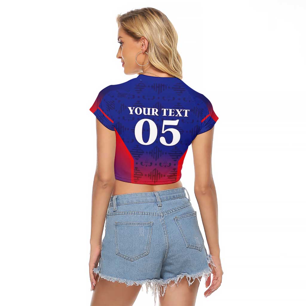 Custom Haiti Football Raglan Cropped T Shirt Sporty Style - Wonder Print Shop