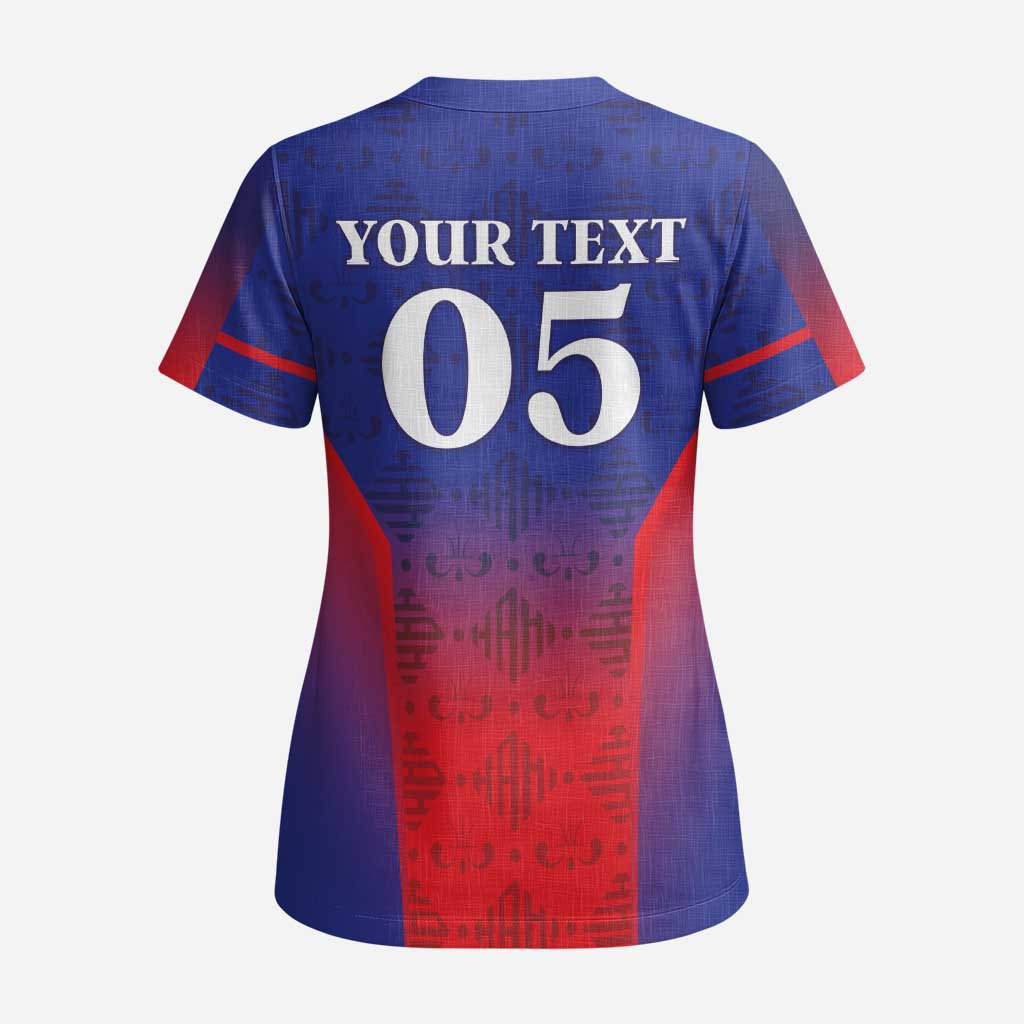 Custom Haiti Football Scrub Top Sporty Style - Wonder Print Shop