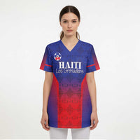 Custom Haiti Football Scrub Top Sporty Style - Wonder Print Shop