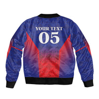 Custom Haiti Football Sleeve Zip Bomber Jacket Sporty Style - Wonder Print Shop