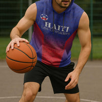 Custom Haiti Football Sleeveless Hoodie Sporty Style - Wonder Print Shop