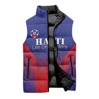 Custom Haiti Football Sleeveless Puffer Jacket Sporty Style - Wonder Print Shop