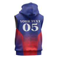 Custom Haiti Football Sleeveless Zip Hoodie Sporty Style - Wonder Print Shop