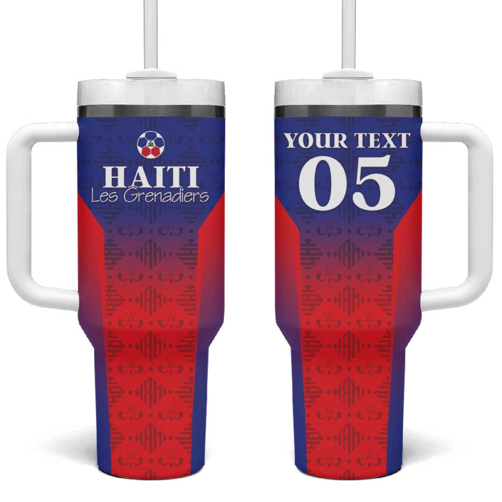 Custom Haiti Football Tumbler With Handle Sporty Style - Wonder Print Shop